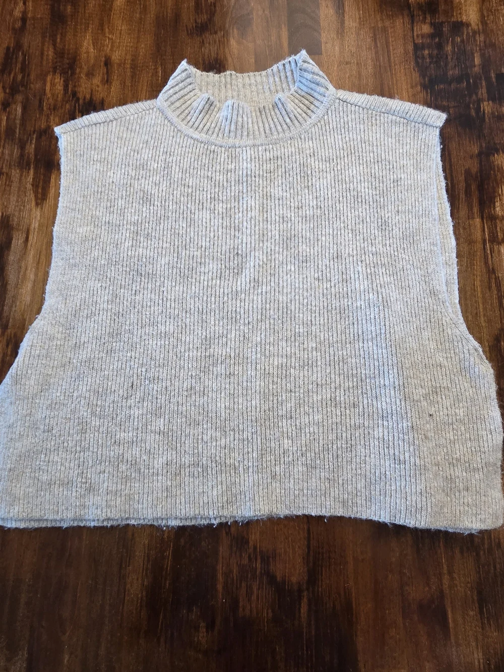 Loft Outlet Boxy Cropped Light Beige Knit Tank, OS, Preppy Academia Coastal